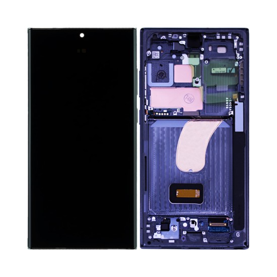 Touch+Display com Frame Samsung Galaxy S23 Ultra 5g/S918 6.1" Service Pack (GH82-30465C/30466C) Verde